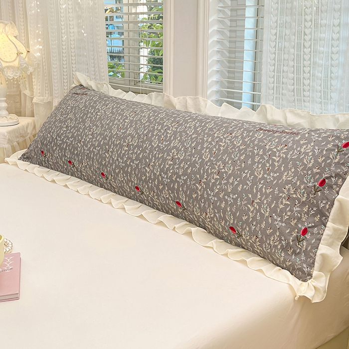 91家纺网 家纺一手货源 找家纺 梦舒羽 2026新款A类云朵棉刺绣花边枕套宿舍情侣绣花双人加长枕芯内胆套 秘密花园（刺绣款）