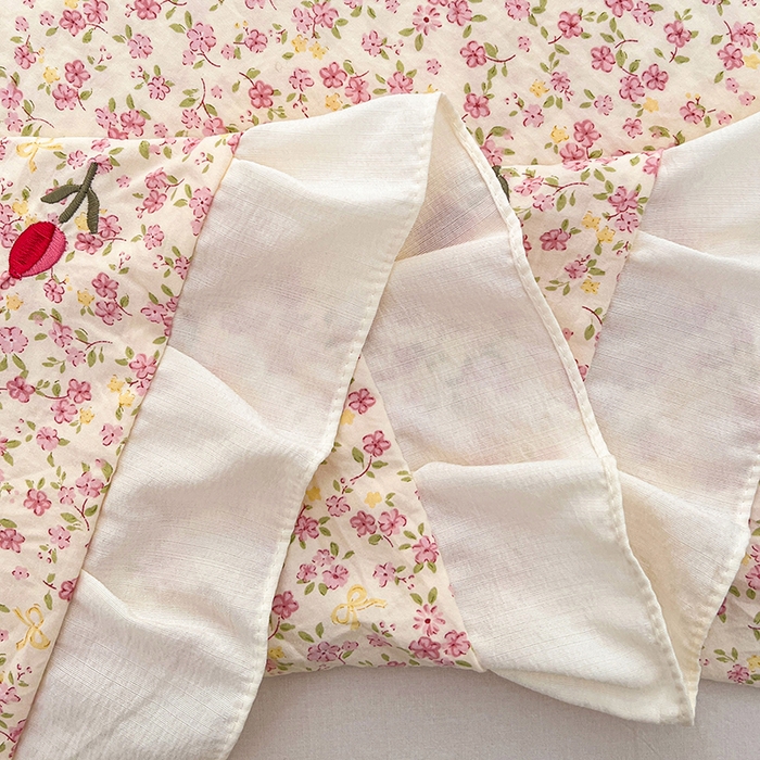 91家纺网 家纺一手货源 找家纺 梦舒羽 2026新款A类云朵棉刺绣花边枕套宿舍情侣绣花双人加长枕芯内胆套 芊芊花海（刺绣款）