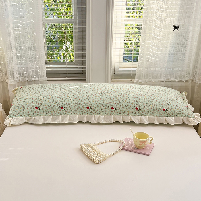 91家纺网 家纺一手货源 找家纺 （总）梦舒羽 2026新款A类云朵棉刺绣花边枕套宿舍情侣绣花双人加长枕芯内胆套