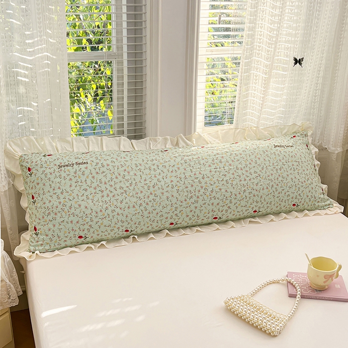 91家纺网 家纺一手货源 找家纺 （总）梦舒羽 2026新款A类云朵棉刺绣花边枕套宿舍情侣绣花双人加长枕芯内胆套