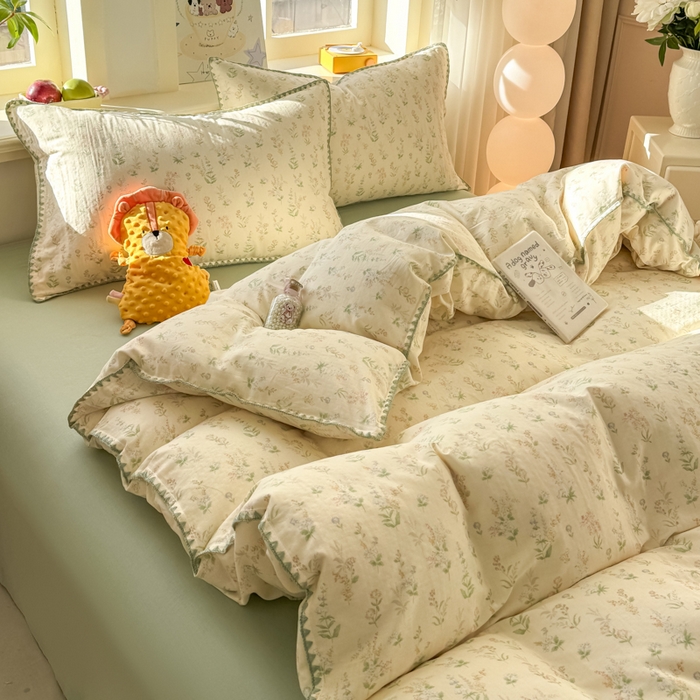 91家纺网 家纺一手货源 找家纺 （总）对白 2026新款A类全棉纯棉有氧双层纱贝壳边三角针单被套被套单件