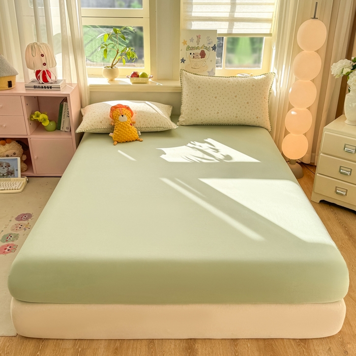 91家纺网 家纺一手货源 找家纺 对白 2026新款A类全棉纯棉有氧双层纱贝壳边三角针单被套被套单件 柠栀