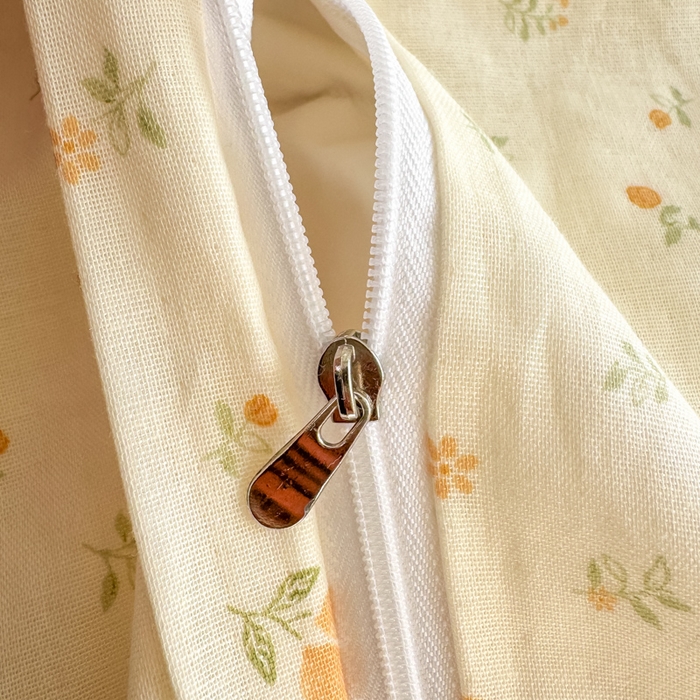 91家纺网 家纺一手货源 找家纺 对白 2026新款A类全棉纯棉有氧双层纱贝壳边三角针单被套被套单件 柠栀