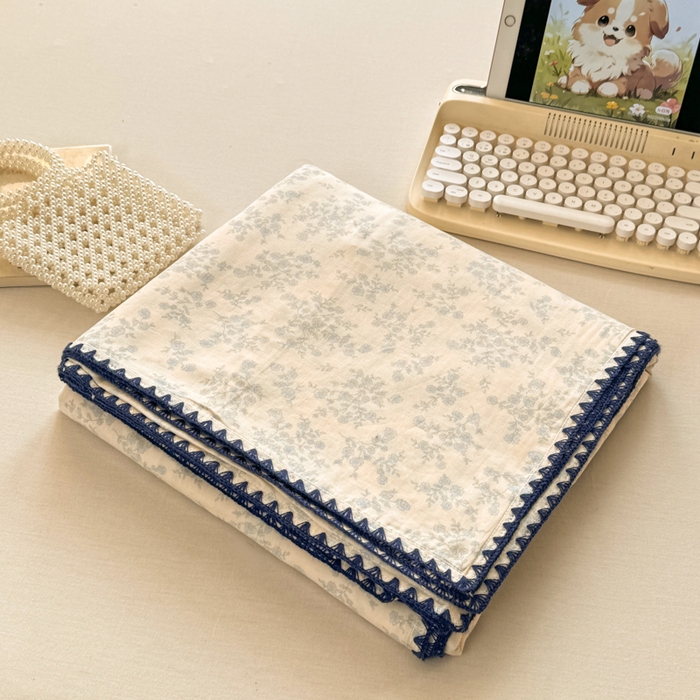 91家纺网 家纺一手货源 找家纺 对白 2026新款A类全棉纯棉有氧双层纱贝壳边三角针单被套被套单件 清白之年