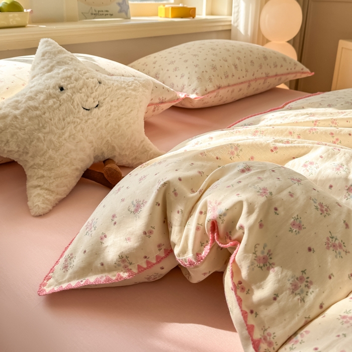 91家纺网 家纺一手货源 找家纺 对白 2026新款A类全棉纯棉有氧双层纱贝壳边三角针单被套被套单件 窈窕淑女