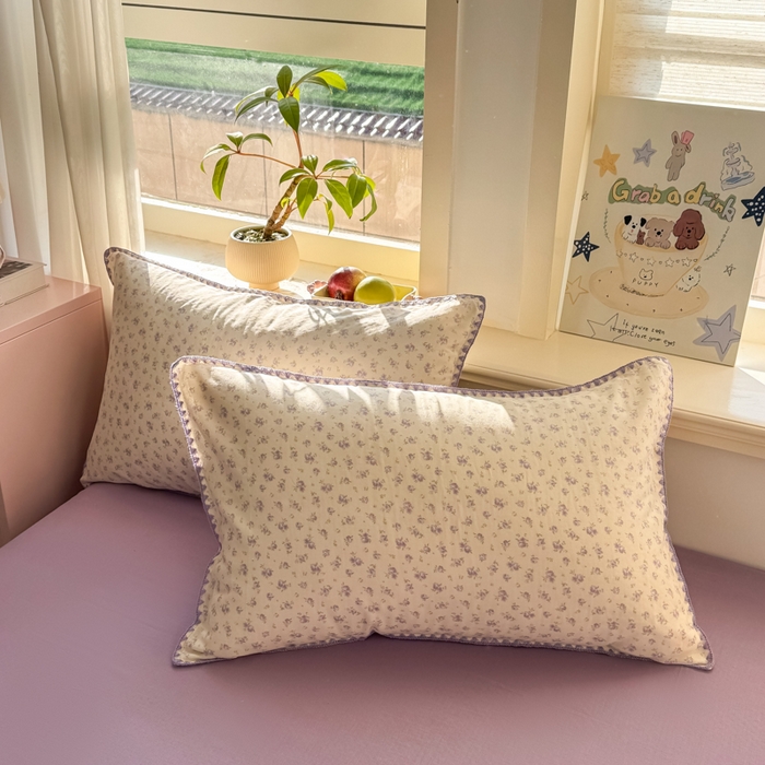 91家纺网 家纺一手货源 找家纺 对白 2026新款A类全棉纯棉有氧双层纱贝壳边三角针单被套被套单件 雾岛听风