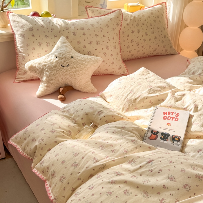 91家纺网 家纺一手货源 找家纺 对白 2026新款A类全棉纯棉有氧双层纱贝壳边三角针单被套被套单件 窈窕淑女