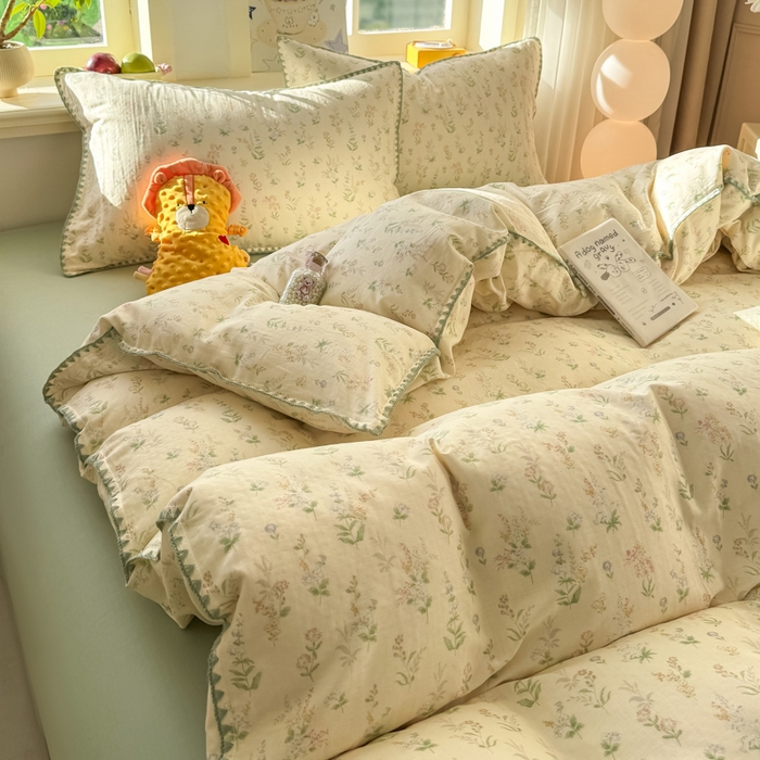 91家纺网 家纺一手货源 找家纺 （总）对白 2026新款A类全棉纯棉有氧双层纱贝壳边三角针单被套被套单件