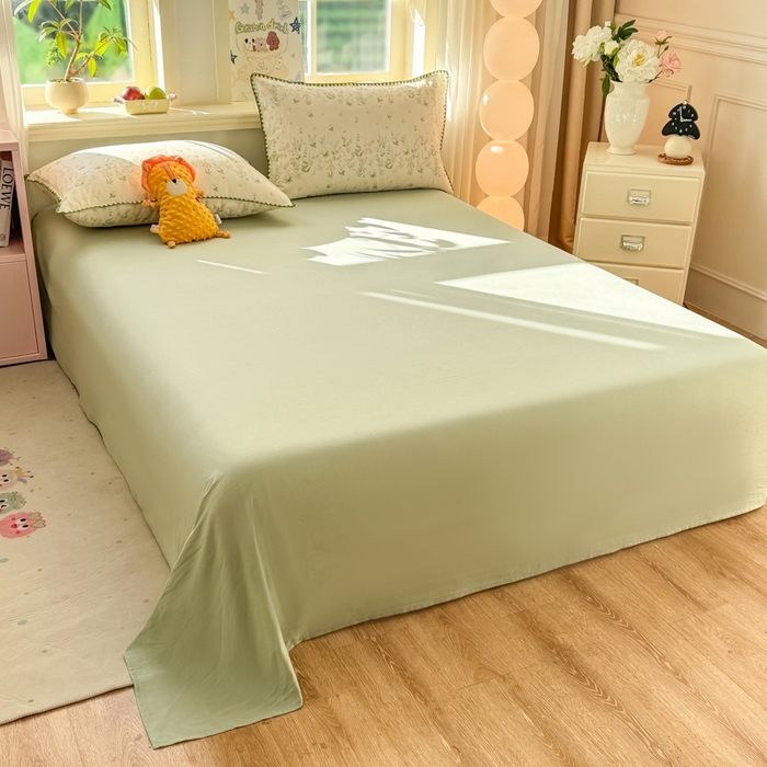 91家纺网 家纺一手货源 找家纺 对白 2026新款A类全棉纯棉有氧双层纱贝壳边三角针单被套被套单件 盛夏