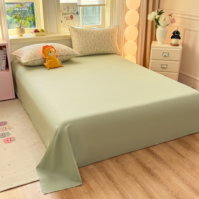 91家纺网 家纺一手货源 找家纺 （总）对白 2026新款A类全棉纯棉有氧双层纱贝壳边三角针四件套