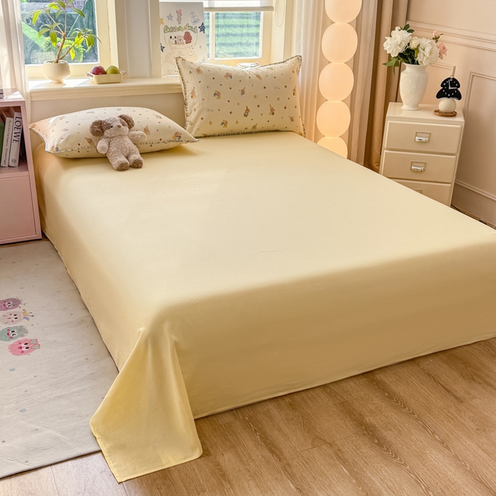 91家纺网 家纺一手货源 找家纺 对白 2026新款A类全棉纯棉有氧双层纱贝壳边三角针四件套 星星人