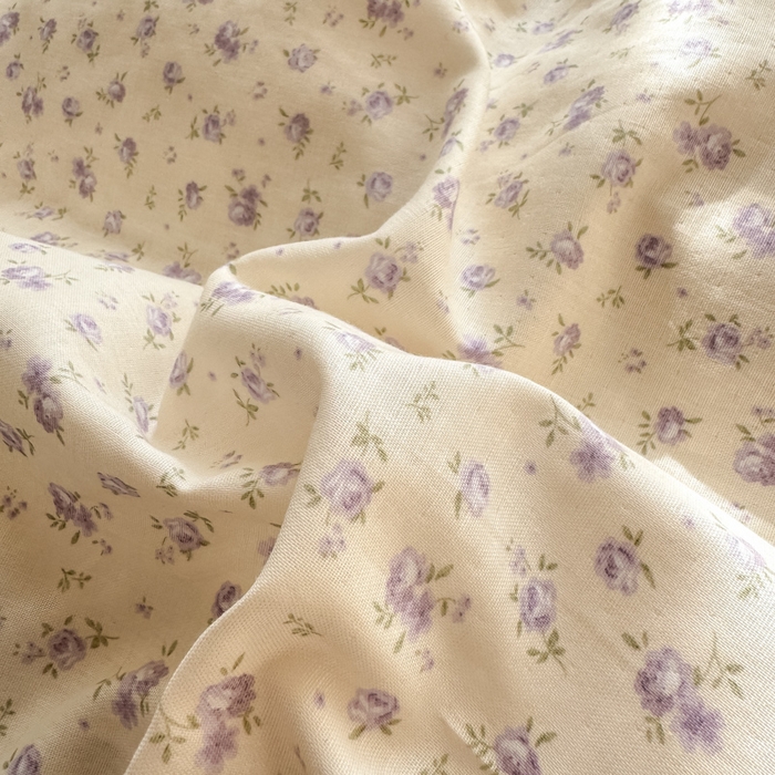 91家纺网 家纺一手货源 找家纺 对白 2026新款A类全棉纯棉有氧双层纱贝壳边三角针四件套 雾岛听风