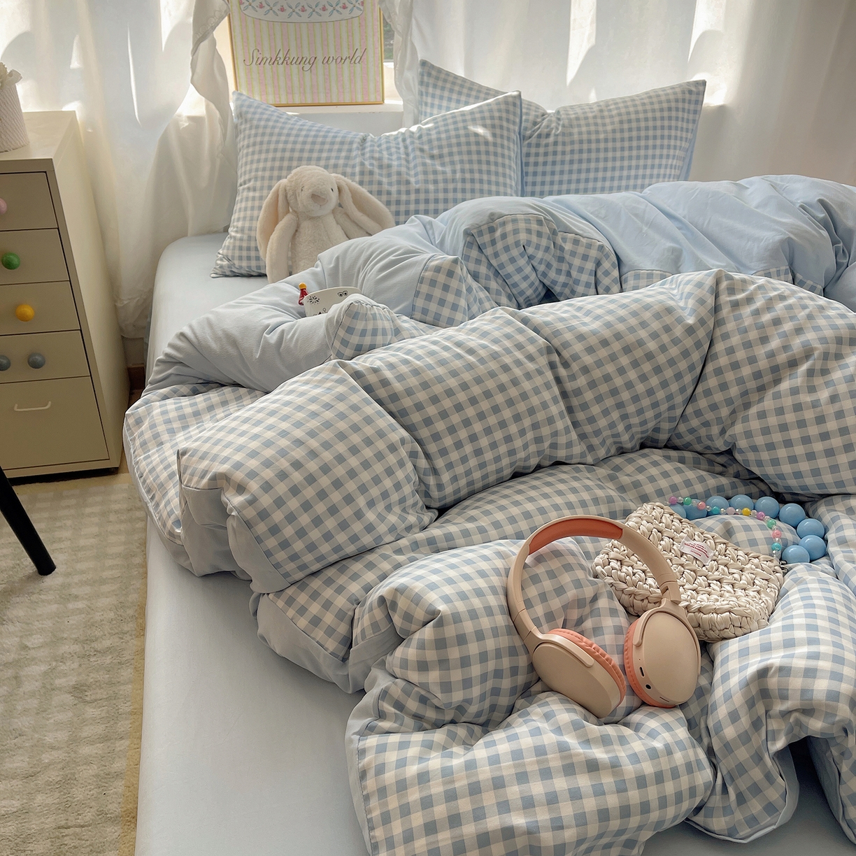 91家纺网 家纺一手货源 找家纺 （总）初夏家纺 2026 水洗棉A类105g床上四件套床单被套三件套床笠简约小清新---【提供买家秀】