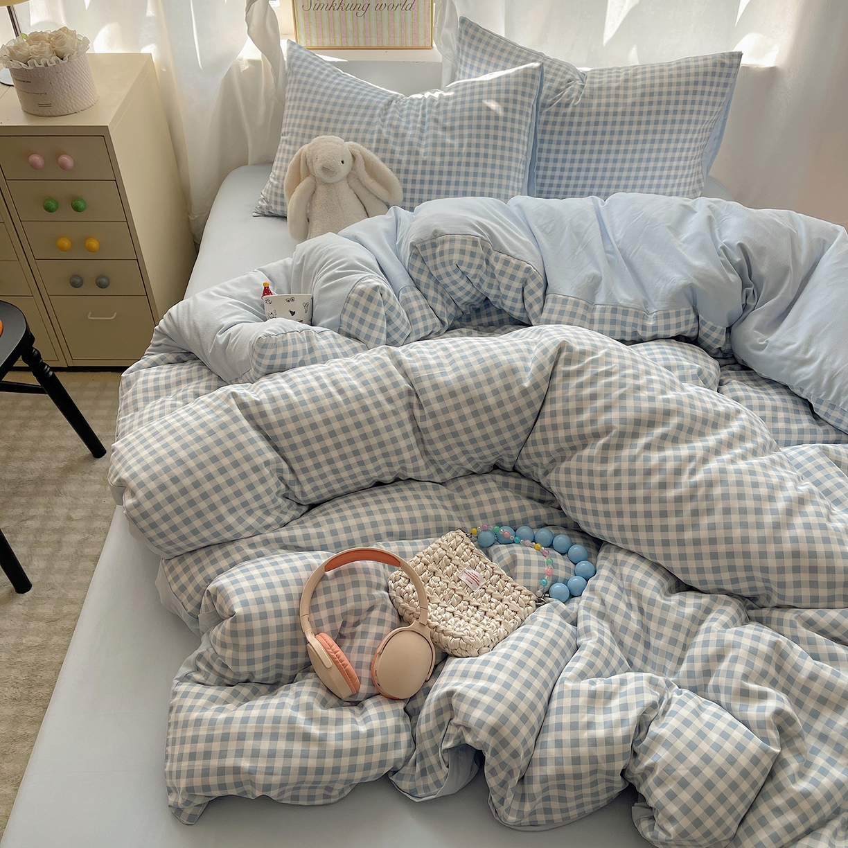 91家纺网 家纺一手货源 找家纺 （总）初夏家纺 2026 水洗棉A类105g床上四件套床单被套三件套床笠简约小清新---【提供买家秀】