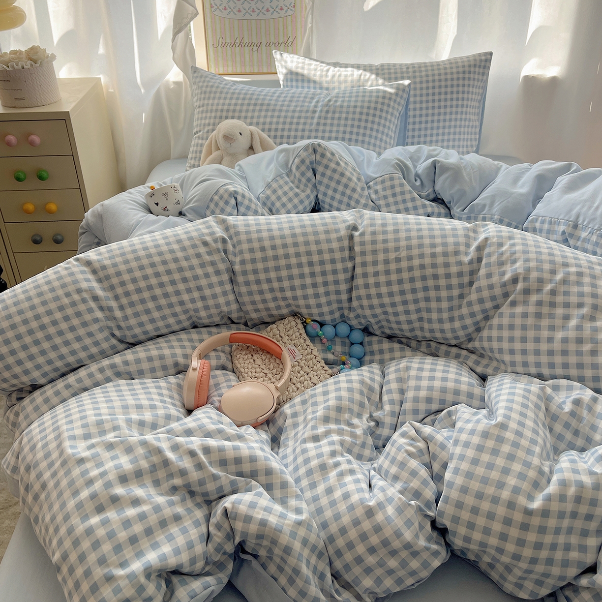 91家纺网 家纺一手货源 找家纺 （总）初夏家纺 2026 水洗棉A类105g床上四件套床单被套三件套床笠简约小清新---【提供买家秀】