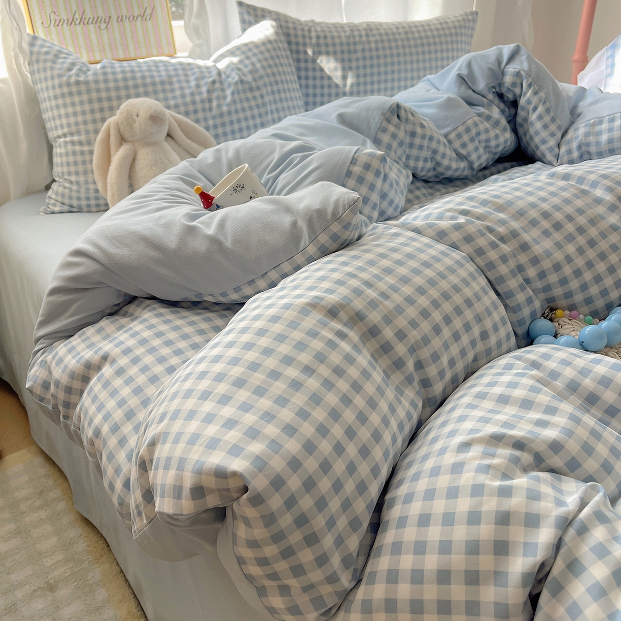 91家纺网 家纺一手货源 找家纺 （总）初夏家纺 2026 水洗棉A类105g床上四件套床单被套三件套床笠简约小清新---【提供买家秀】