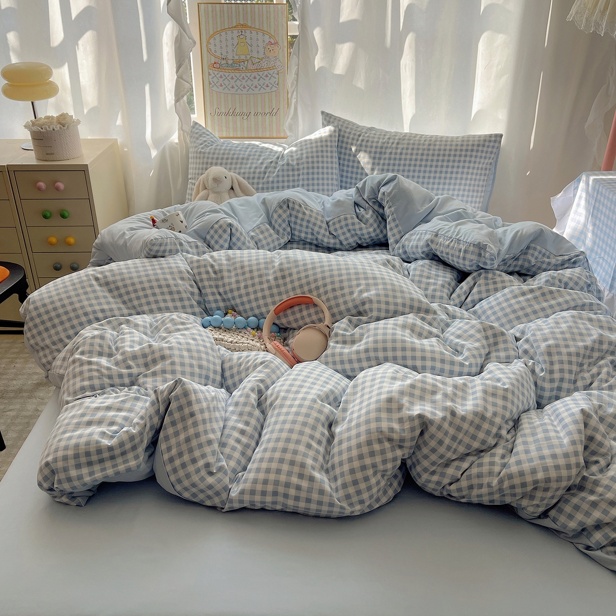 91家纺网 家纺一手货源 找家纺 （总）初夏家纺 2026 水洗棉A类105g床上四件套床单被套三件套床笠简约小清新---【提供买家秀】