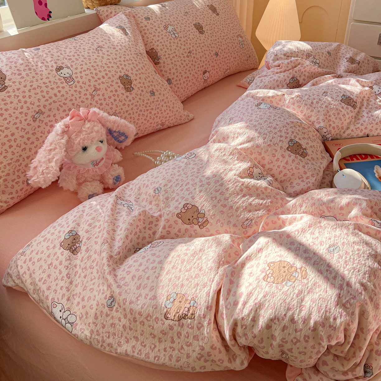 91家纺网 家纺一手货源 找家纺 （总）水木坊 2026春夏新款云感双层纱可爱系列四件套