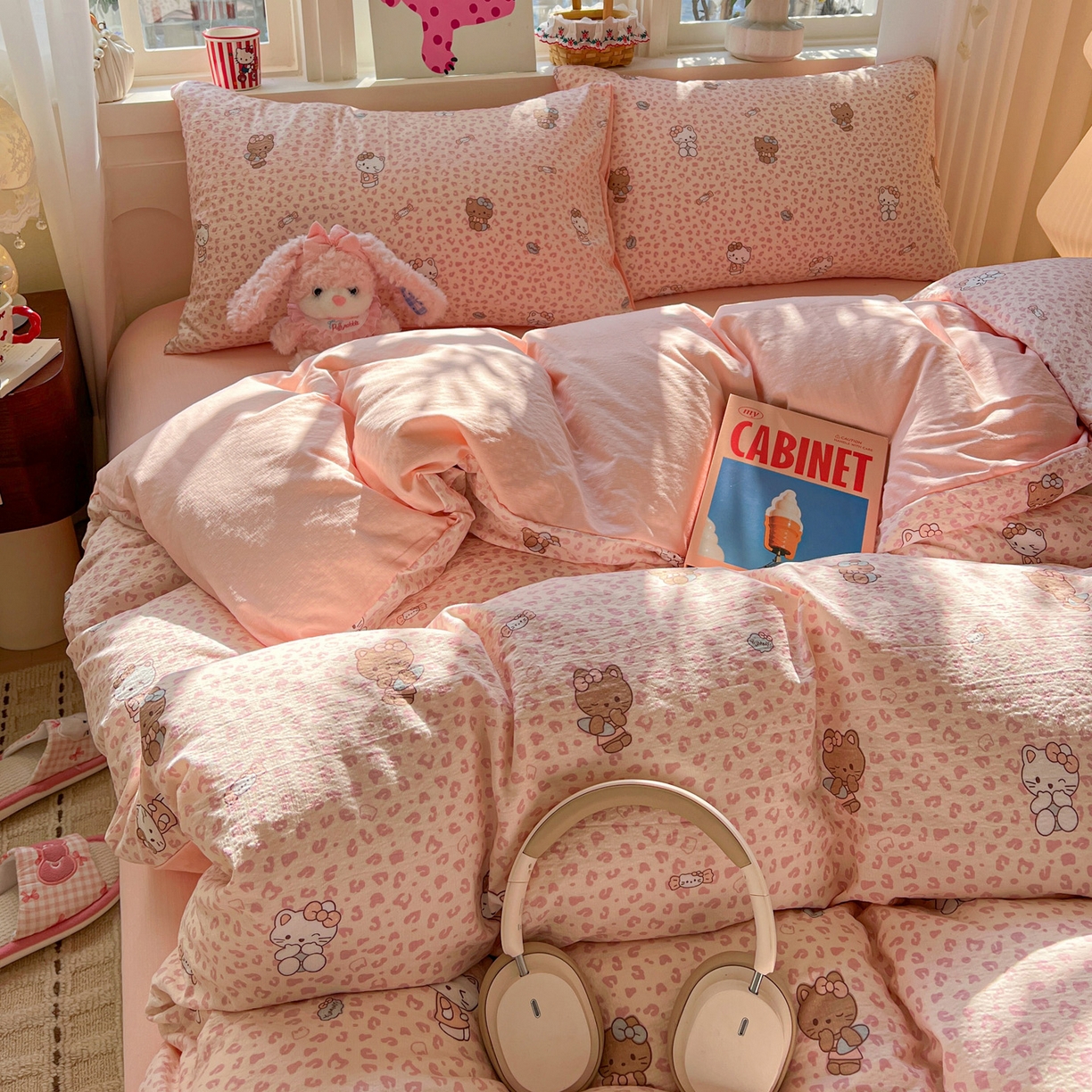 91家纺网 家纺一手货源 找家纺 （总）水木坊 2026春夏新款云感双层纱可爱系列四件套