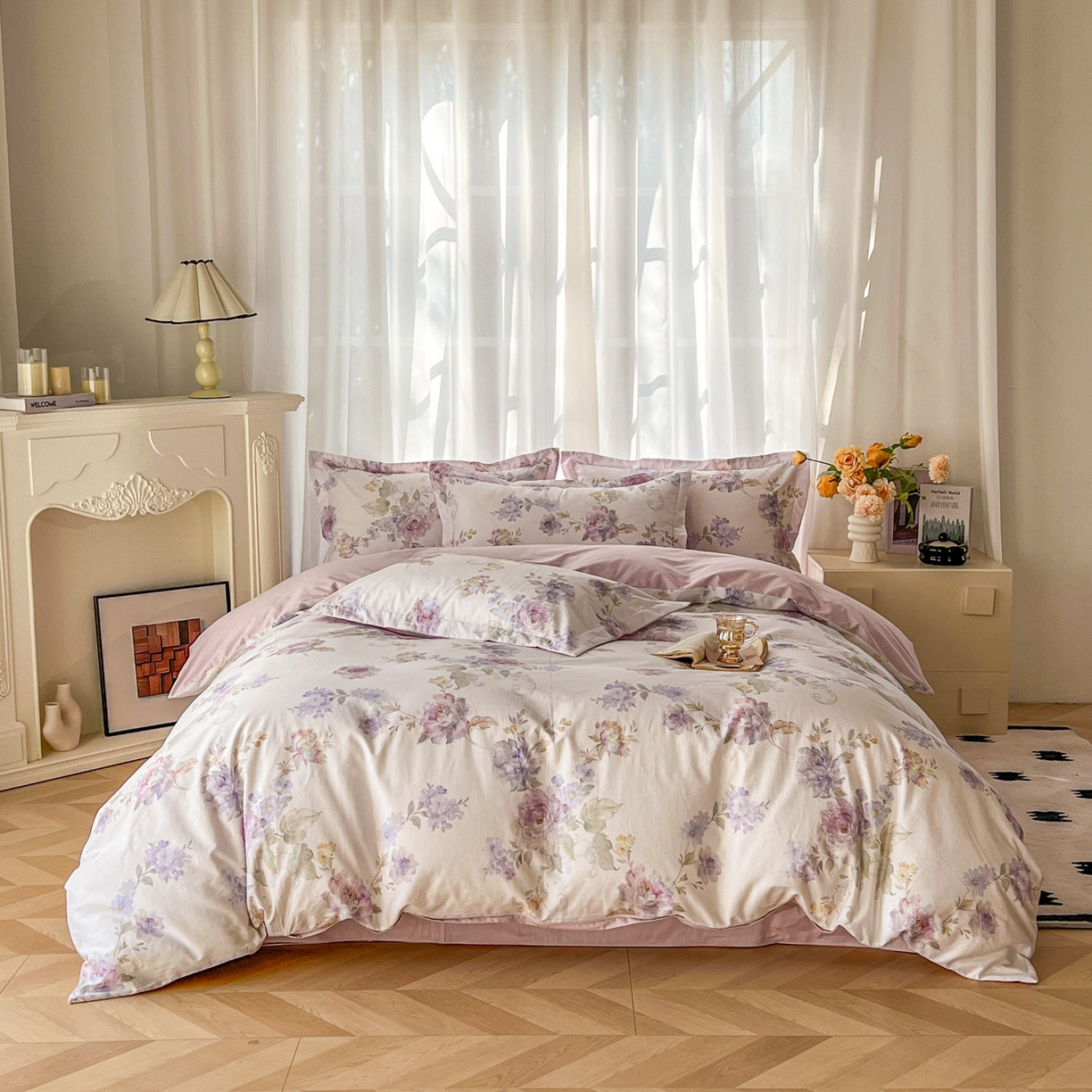 91家纺网 家纺一手货源 找家纺 （总）典曼家纺 2026新款纯棉花卉系列全棉印花四件套