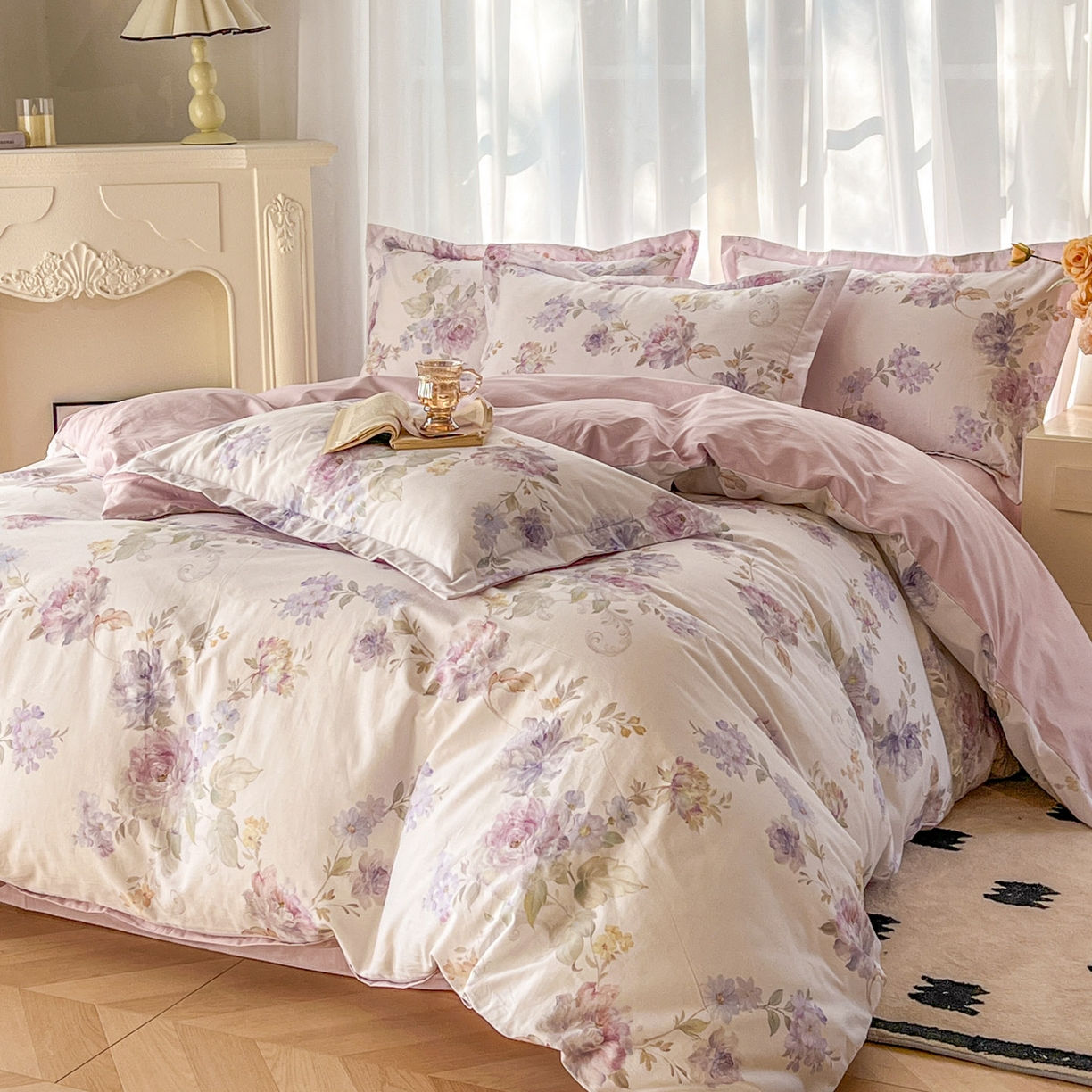 91家纺网 家纺一手货源 找家纺 （总）典曼家纺 2026新款纯棉花卉系列全棉印花四件套