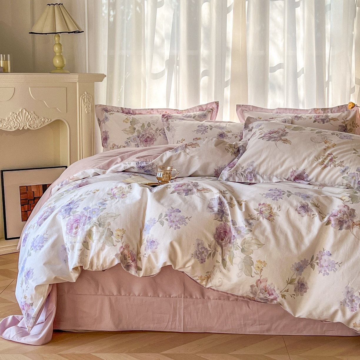 91家纺网 家纺一手货源 找家纺 （总）典曼家纺 2026新款纯棉花卉系列全棉印花四件套