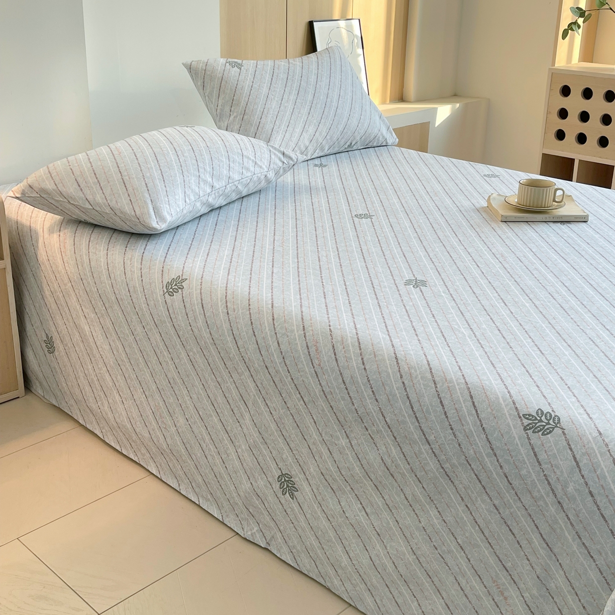 91家纺网 家纺一手货源 找家纺 爱彼家纺 2026年新款全棉老粗布加厚加密高克重凉席席子；单床单花型更好卖，床单三件套 莫奈