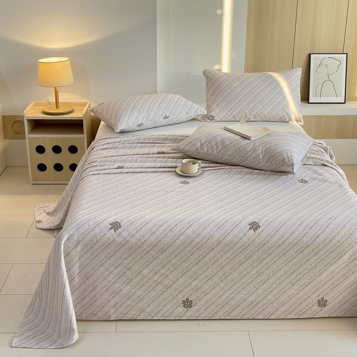 91家纺网 家纺一手货源 找家纺 爱彼家纺 2026年新款全棉老粗布加厚加密高克重凉席席子；单床单花型更好卖，床单三件套 莫提