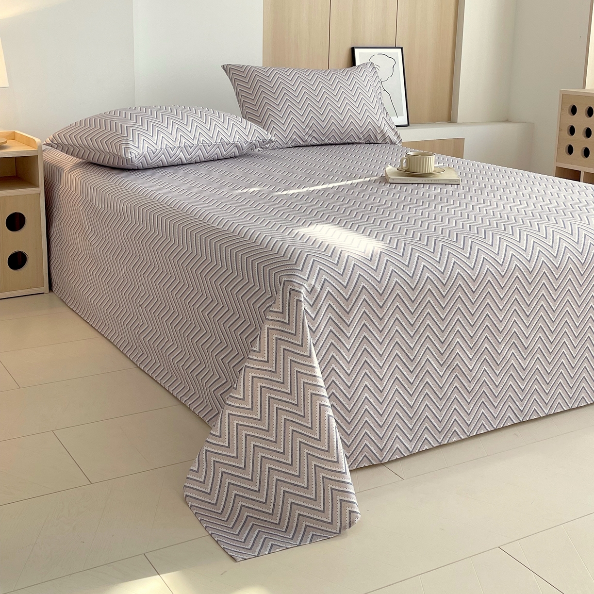 91家纺网 家纺一手货源 找家纺 爱彼家纺 2026年新款全棉老粗布加厚加密高克重凉席席子；单床单花型更好卖，床单三件套 格云