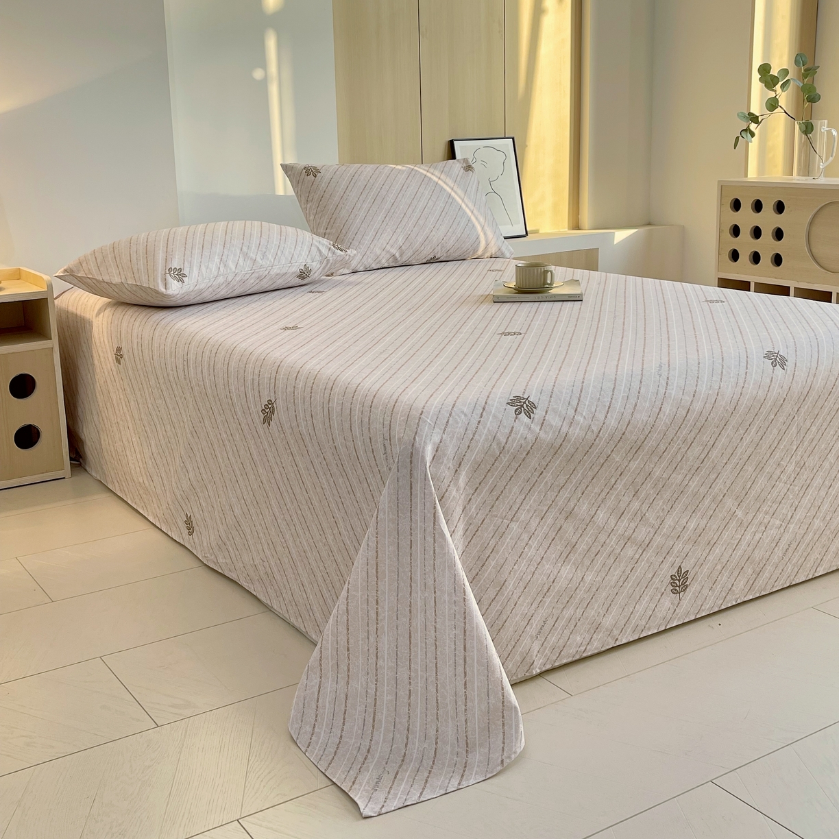 91家纺网 家纺一手货源 找家纺 爱彼家纺 2026年新款全棉老粗布加厚加密高克重凉席席子；单床单花型更好卖，床单三件套 莫提