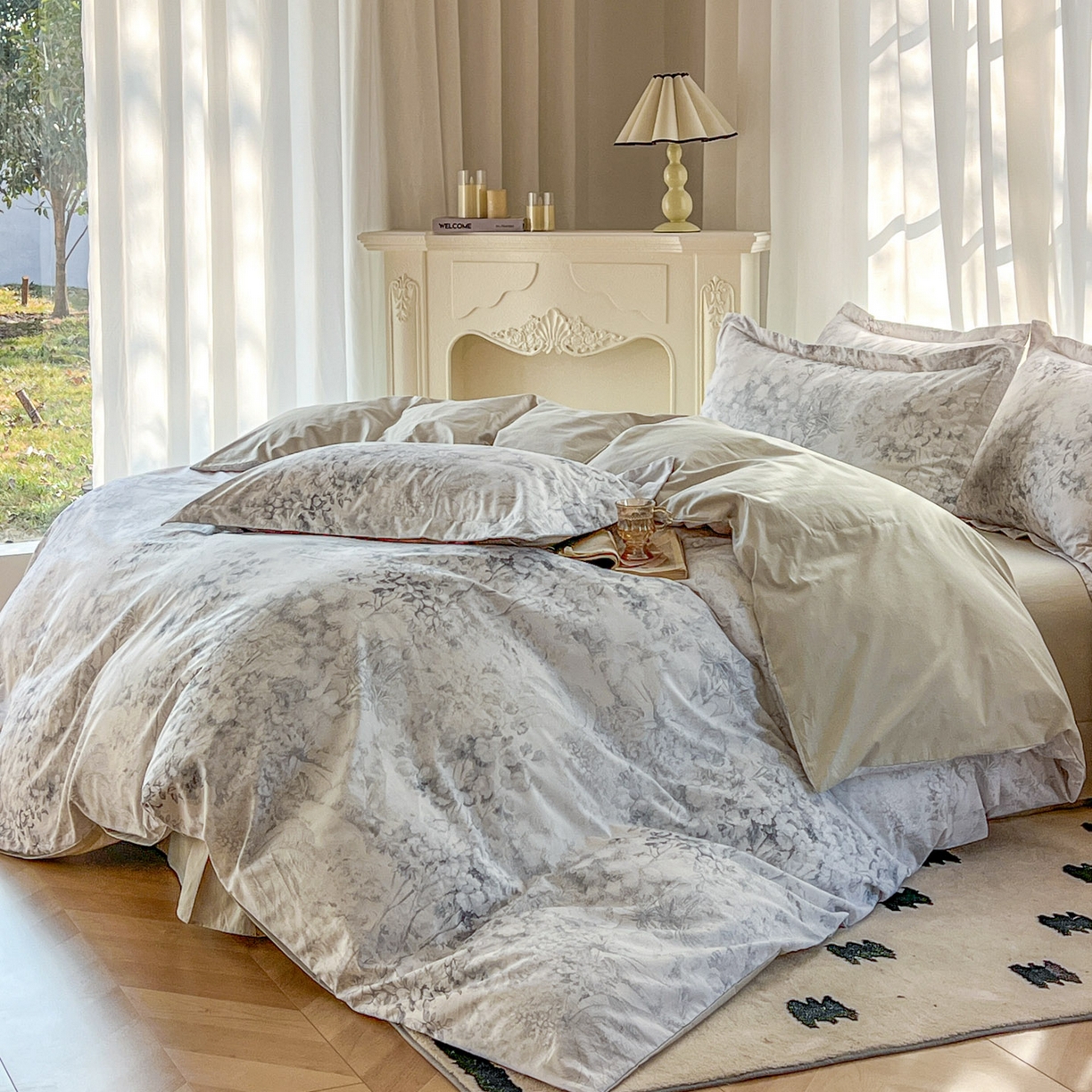 91家纺网 家纺一手货源 找家纺 （总）典曼家纺 2026新款纯棉花卉系列全棉印花四件套