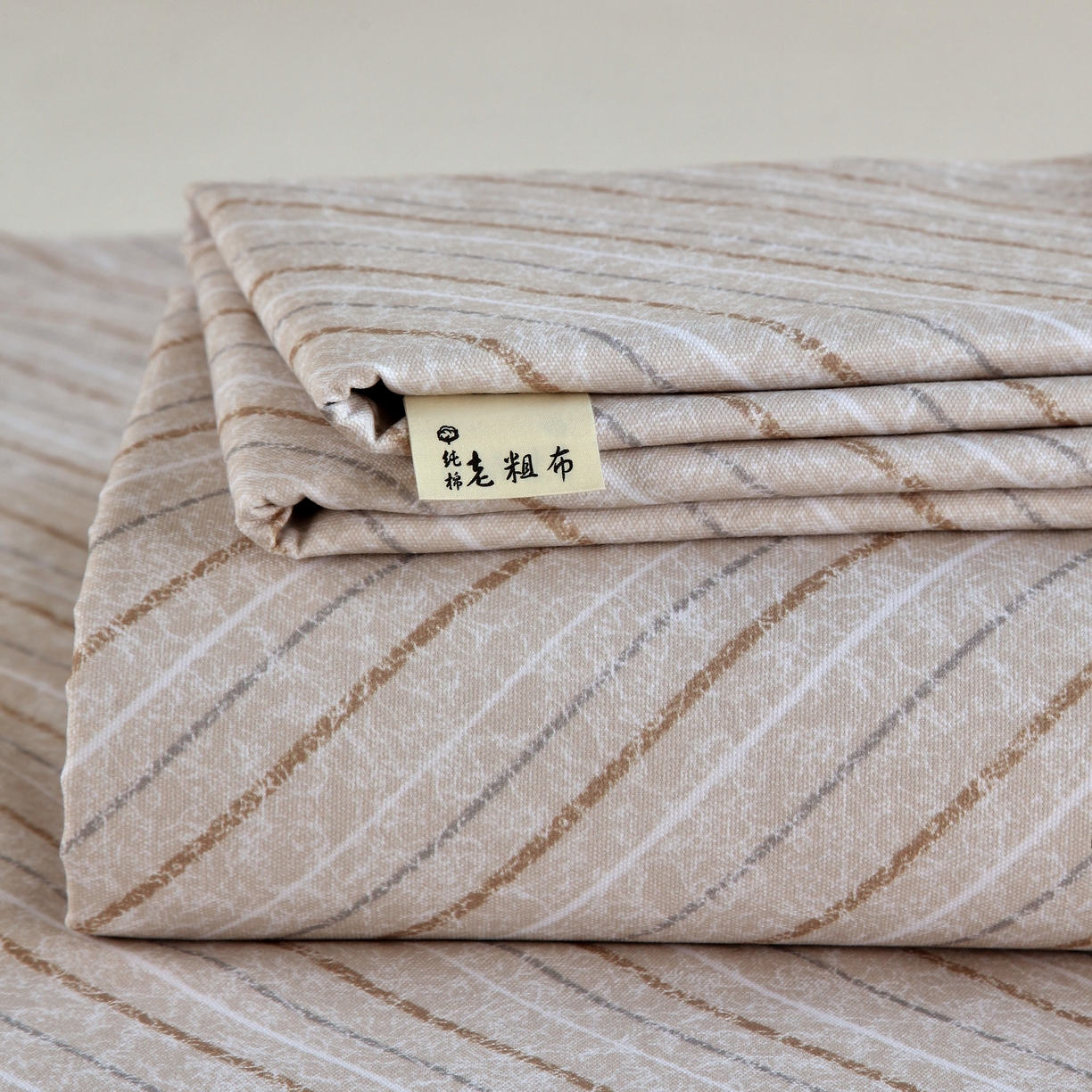 爱彼家纺 2026年新款全棉老粗布加厚加密高克重凉席席子；单床单花型更好卖，床单三件套 莫提