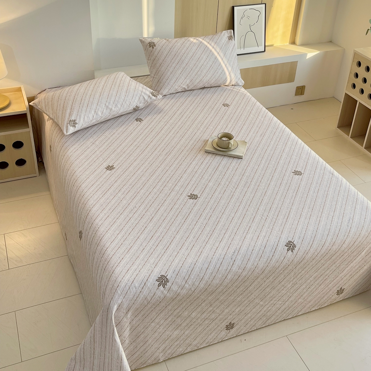 91家纺网 家纺一手货源 找家纺 爱彼家纺 2026年新款全棉老粗布加厚加密高克重凉席席子；单床单花型更好卖，床单三件套 莫提