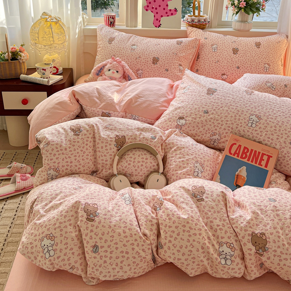 91家纺网 家纺一手货源 找家纺 （总）水木坊 2026春夏新款云感双层纱可爱系列四件套