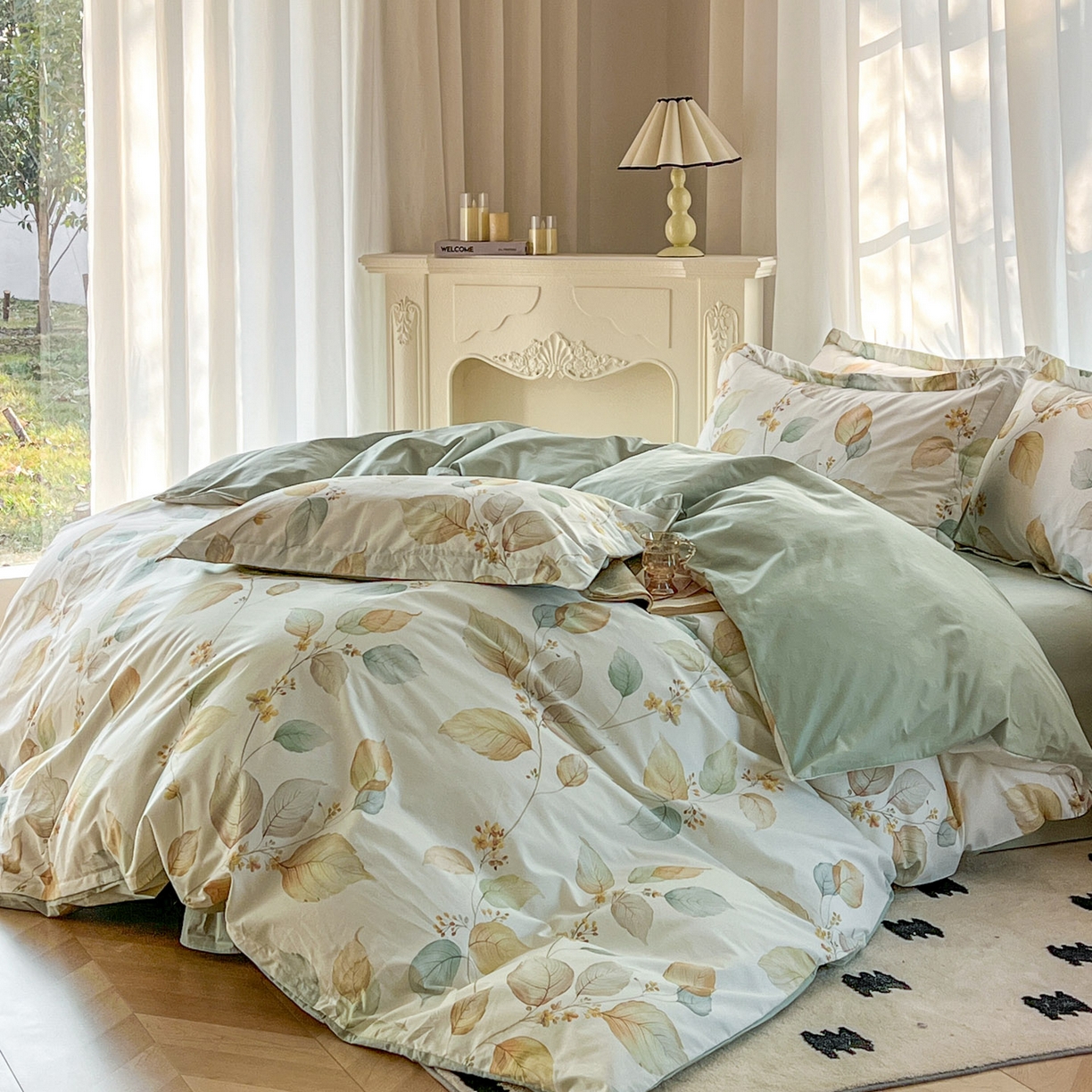 典曼家纺 2026新款纯棉花卉系列全棉印花四件套 佳昕-黄