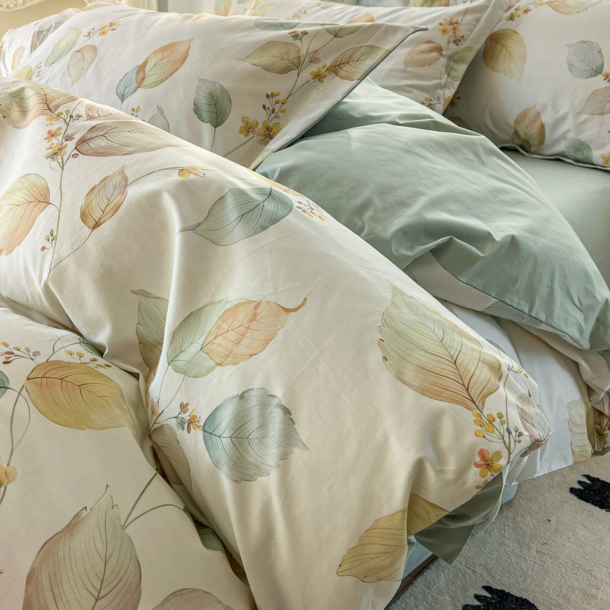 91家纺网 家纺一手货源 找家纺 典曼家纺 2026新款纯棉花卉系列全棉印花四件套 佳昕-黄