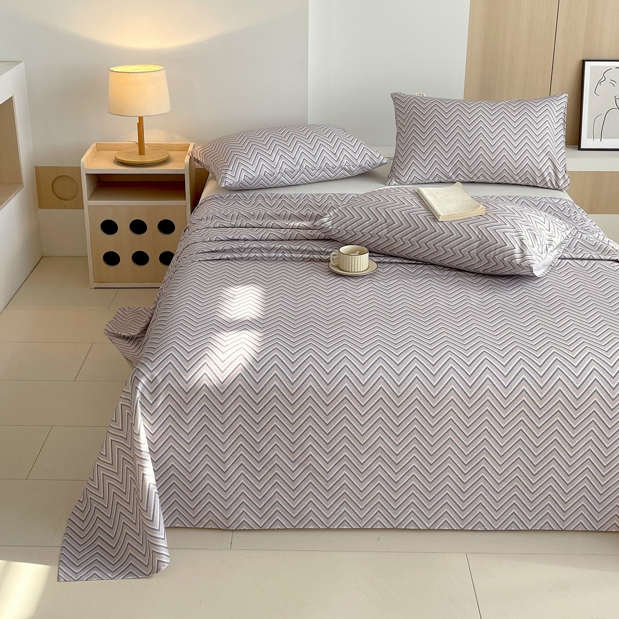 91家纺网 家纺一手货源 找家纺 爱彼家纺 2026年新款全棉老粗布加厚加密高克重凉席席子；单床单花型更好卖，床单三件套 格云