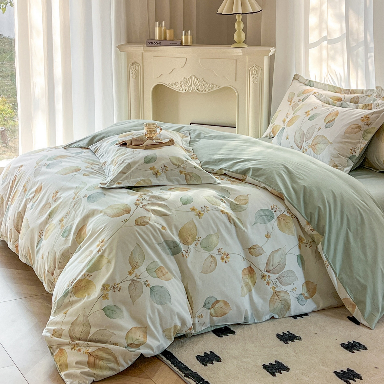 91家纺网 家纺一手货源 找家纺 典曼家纺 2026新款纯棉花卉系列全棉印花四件套 佳昕-黄