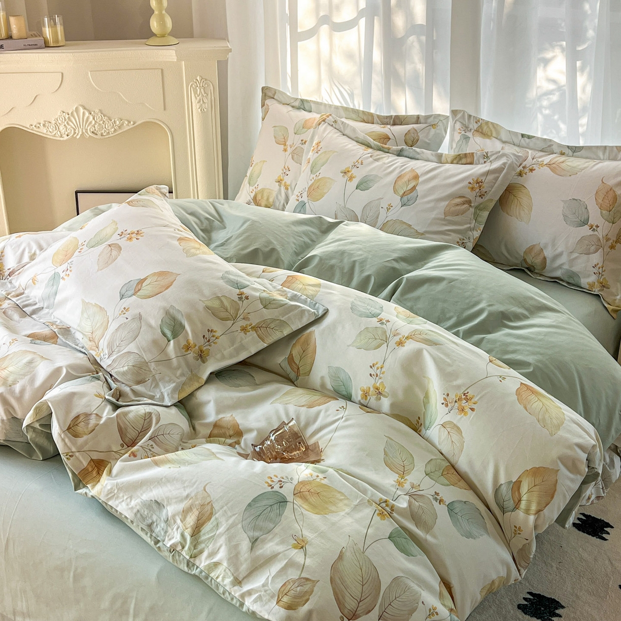 91家纺网 家纺一手货源 找家纺 典曼家纺 2026新款纯棉花卉系列全棉印花四件套 佳昕-黄