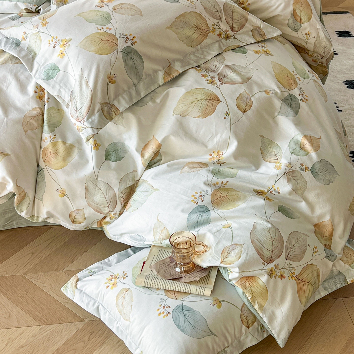 91家纺网 家纺一手货源 找家纺 典曼家纺 2026新款纯棉花卉系列全棉印花四件套 佳昕-黄