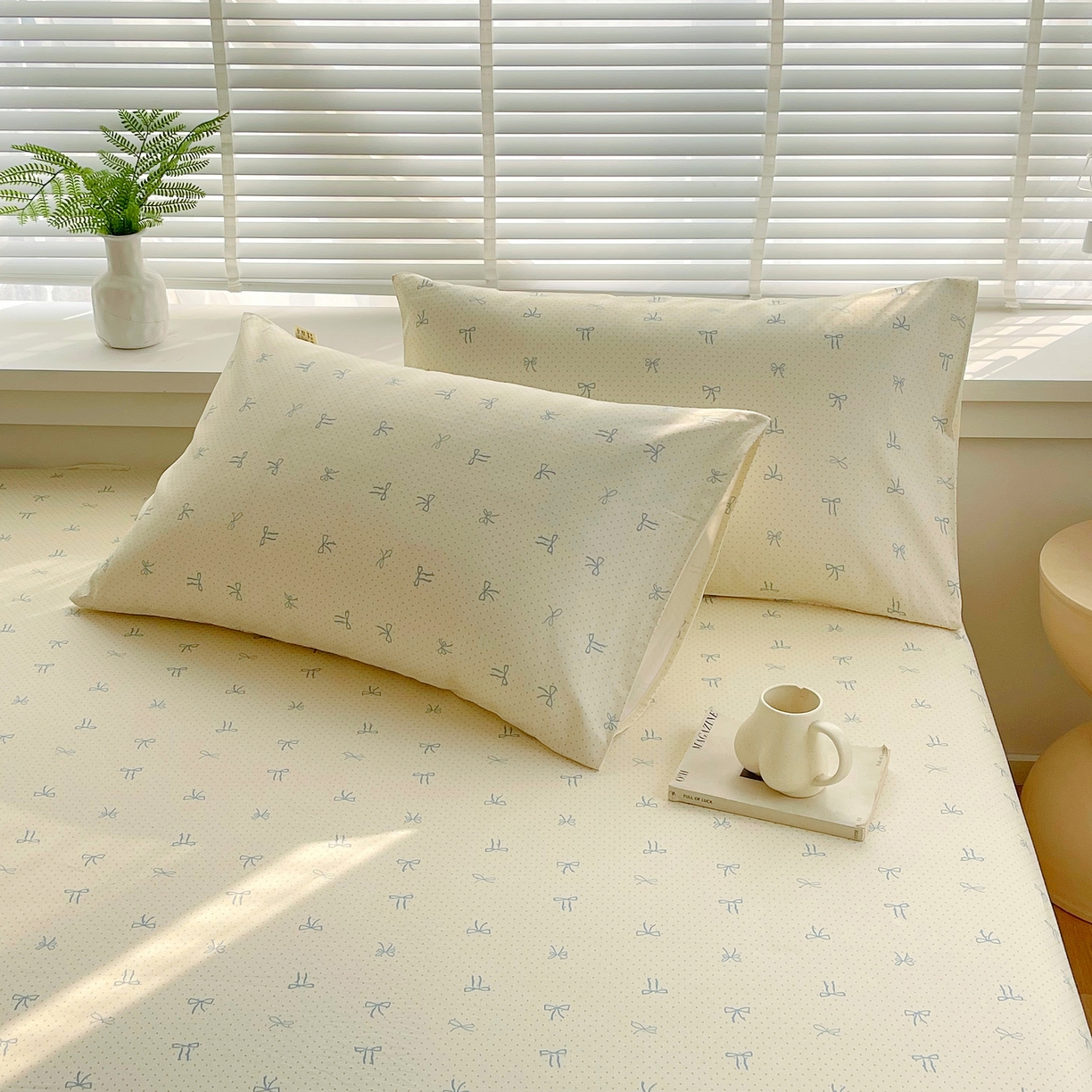 91家纺网 家纺一手货源 找家纺 爱彼家纺 2026年新款全棉老粗布加厚加密高克重凉席席子；单床单花型更好卖，床单三件套 蝴蝶结