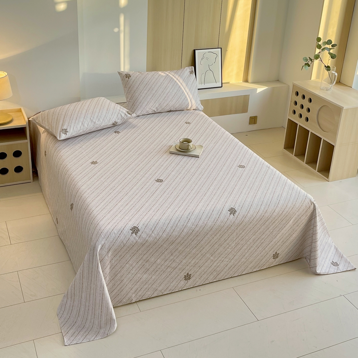 91家纺网 家纺一手货源 找家纺 爱彼家纺 2026年新款全棉老粗布加厚加密高克重凉席席子；单床单花型更好卖，床单三件套 莫提