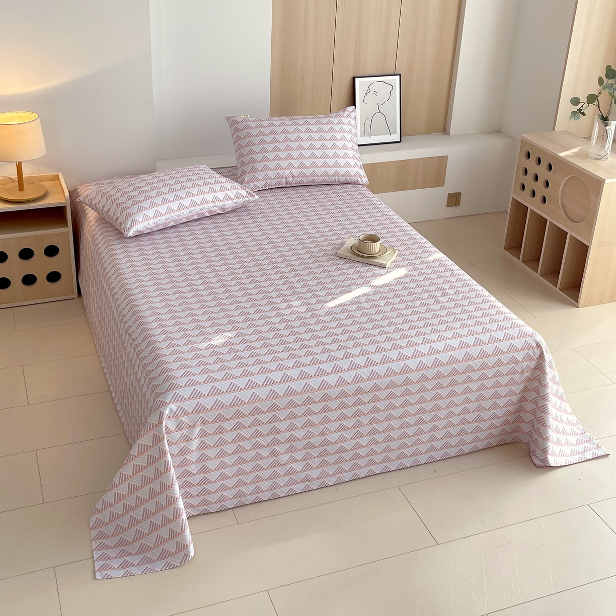 91家纺网 家纺一手货源 找家纺 爱彼家纺 2026年新款全棉老粗布加厚加密高克重凉席席子；单床单花型更好卖，床单三件套 幻想主义