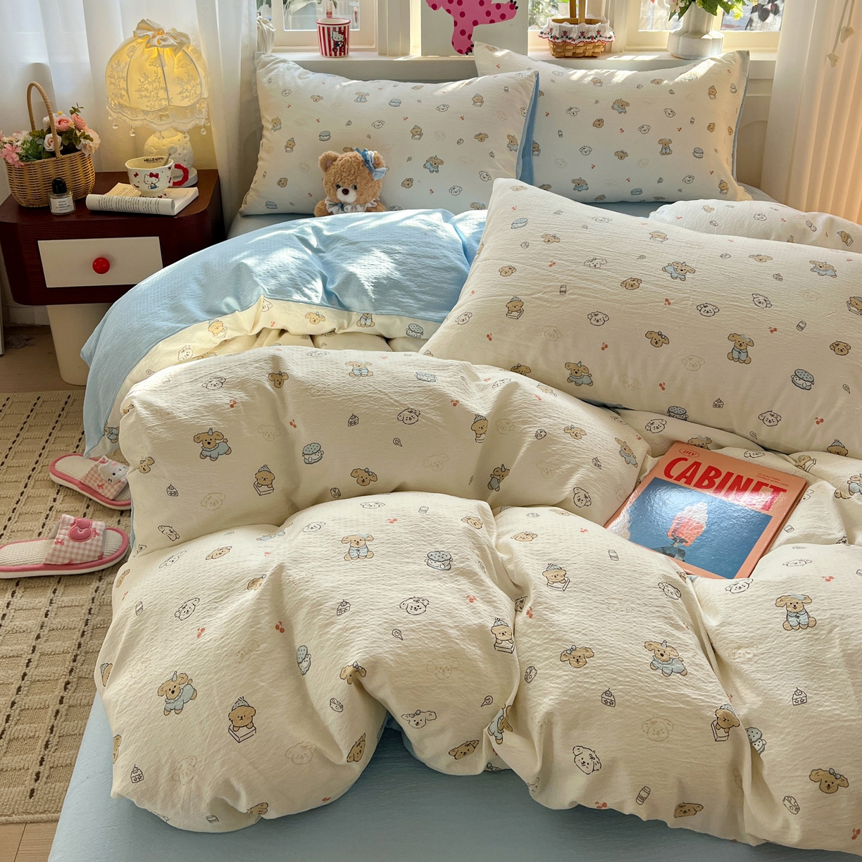 水木坊 2026春夏新款云感双层纱可爱系列四件套 可可甜心派