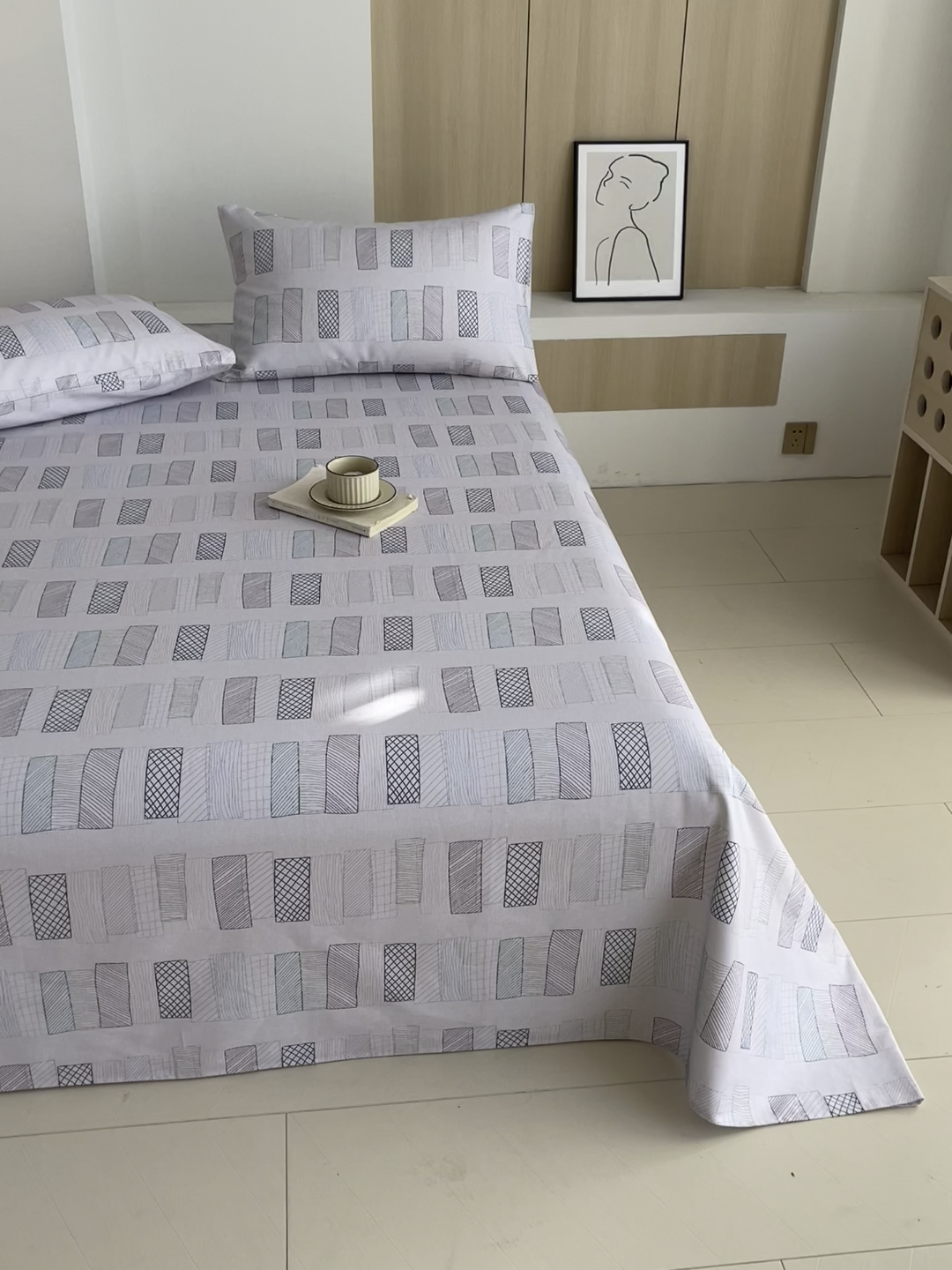 91家纺网 家纺一手货源 找家纺 爱彼家纺 2026年新款全棉老粗布加厚加密高克重凉席席子；单床单花型更好卖，床单三件套 回心转意