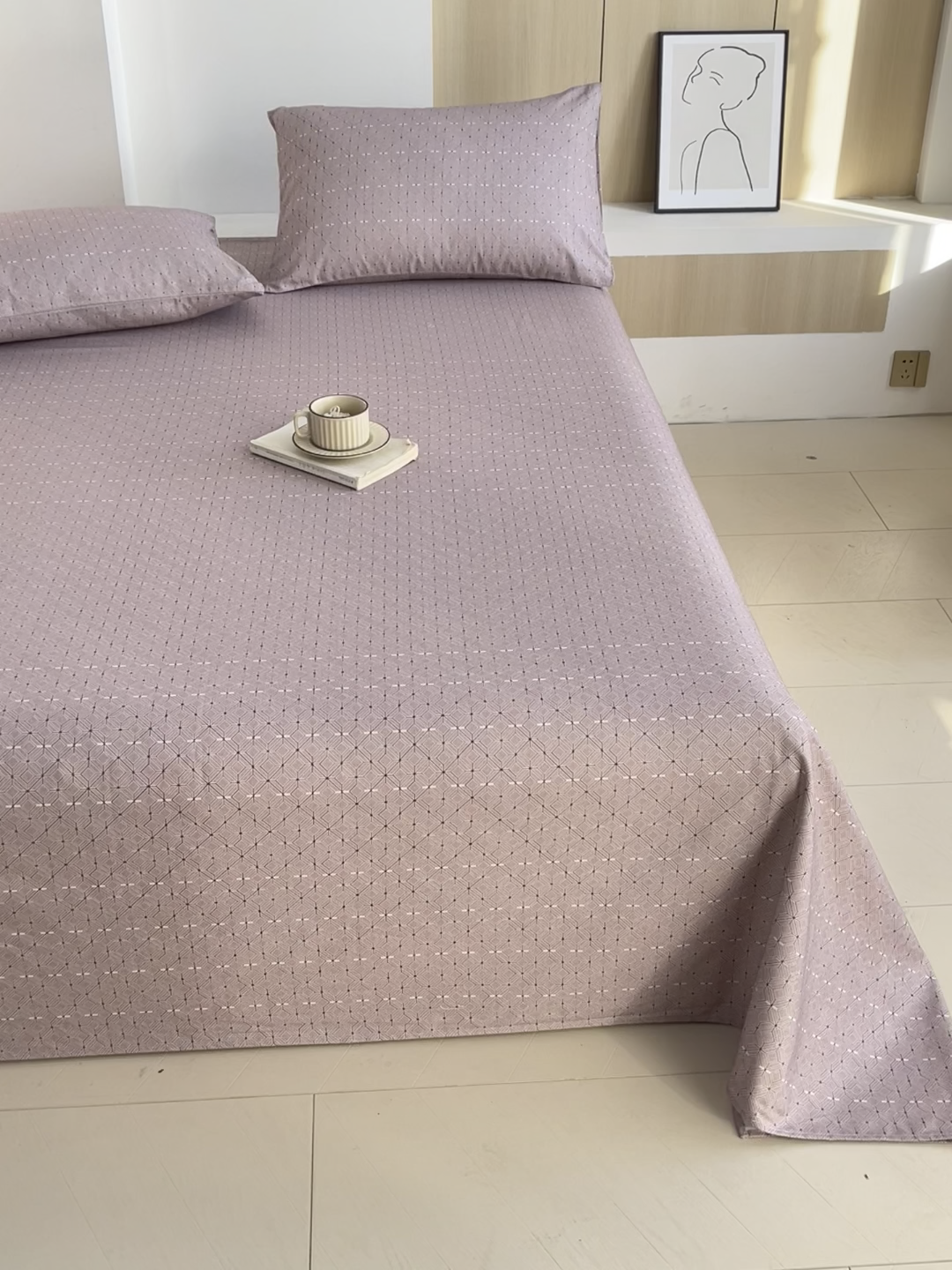 91家纺网 家纺一手货源 找家纺 爱彼家纺 2026年新款全棉老粗布加厚加密高克重凉席席子；单床单花型更好卖，床单三件套 苪贝卡