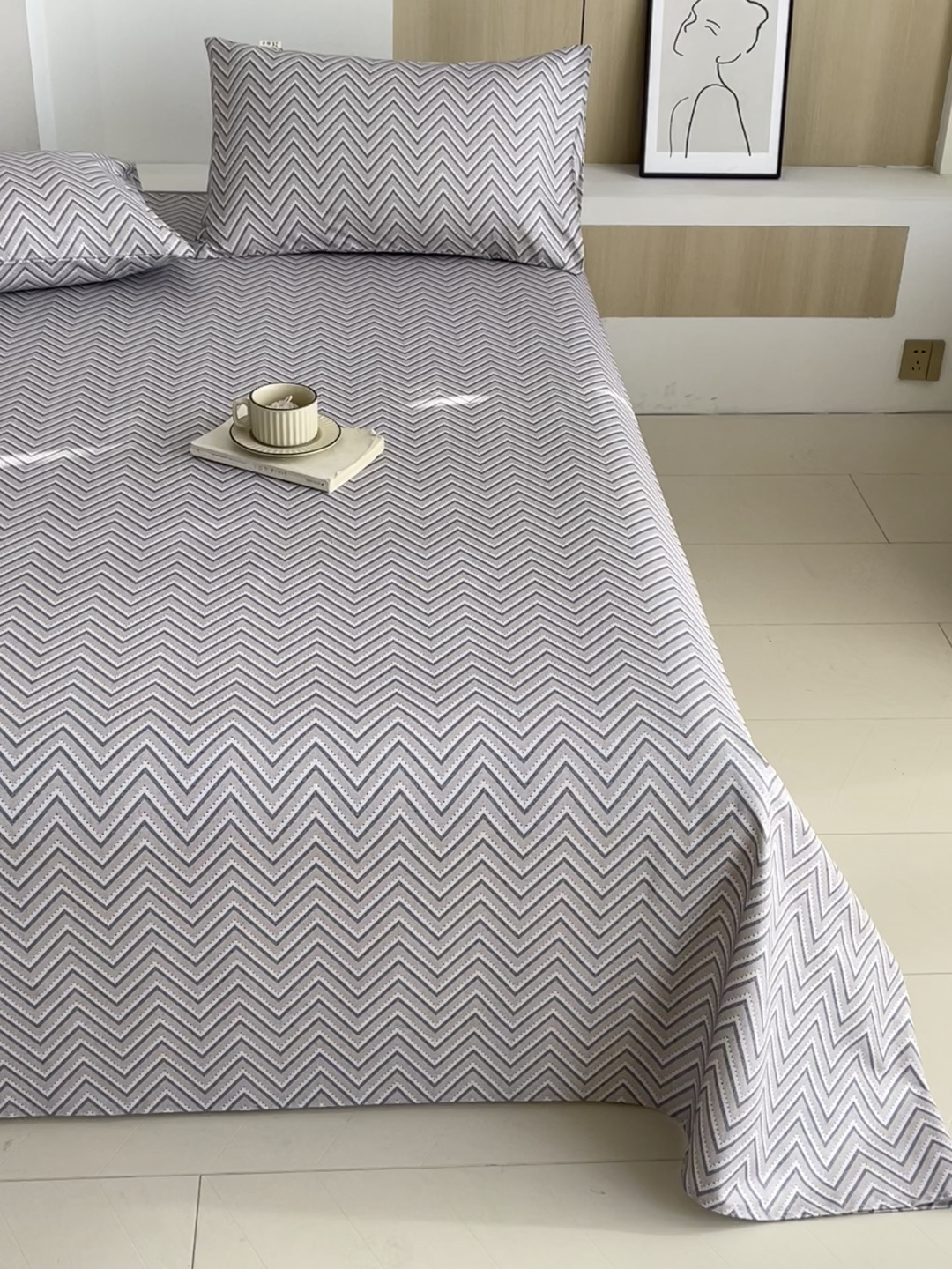 91家纺网 家纺一手货源 找家纺 爱彼家纺 2026年新款全棉老粗布加厚加密高克重凉席席子；单床单花型更好卖，床单三件套 格云