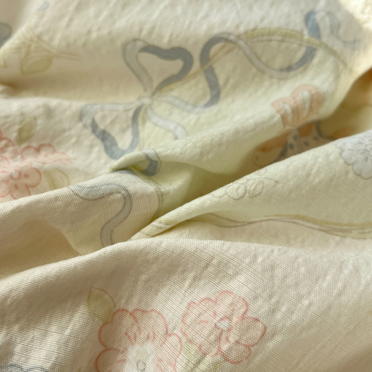 91家纺网 家纺一手货源 找家纺 水木坊 2026春夏新款云感双层纱可爱系列四件套 梦境小兔