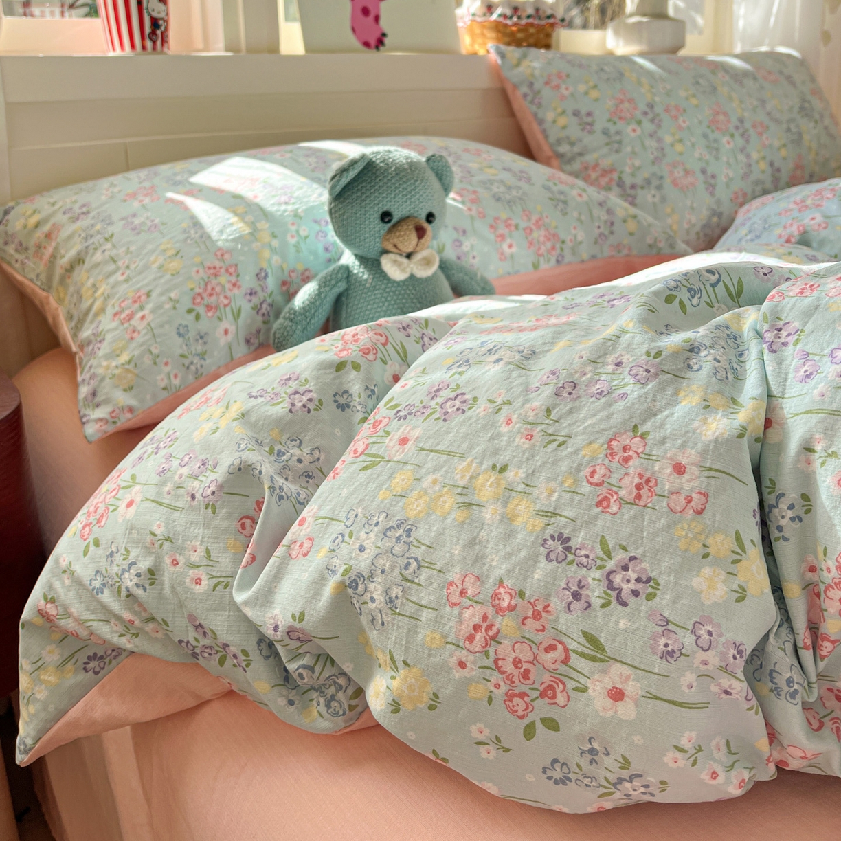 91家纺网 家纺一手货源 找家纺 水木坊 2026春夏新款云感双层纱可爱系列四件套 薰衣草的诗