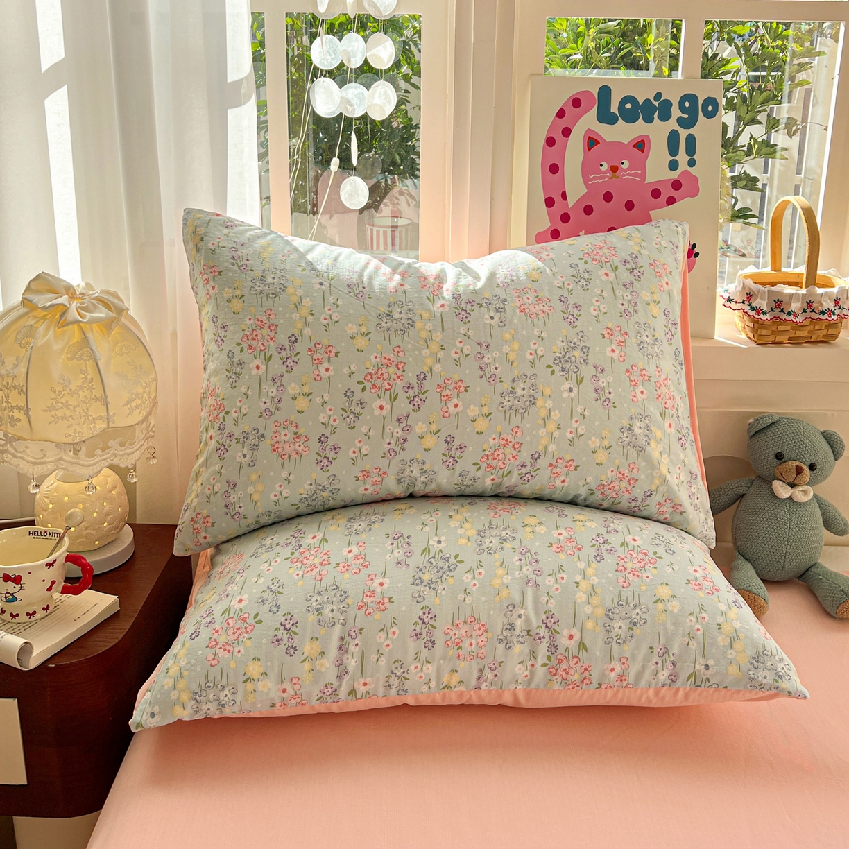 91家纺网 家纺一手货源 找家纺 水木坊 2026春夏新款云感双层纱可爱系列四件套 薰衣草的诗